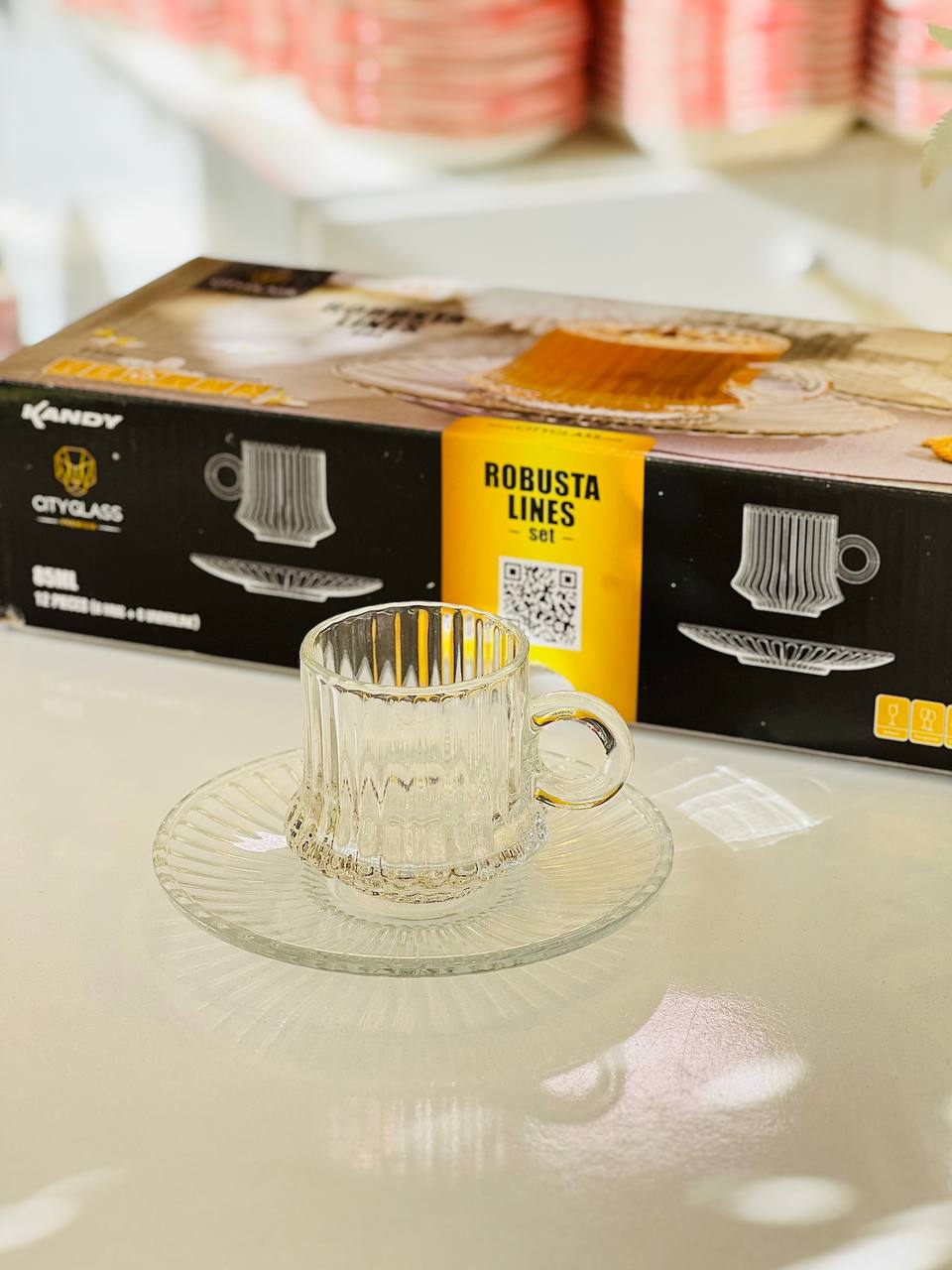 فنجان شفاف 6 قطع